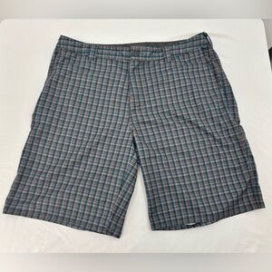 The North Face  Shorts Mens 36 Nylon Camp Hike Outdoor CFX0 Gray Blue Plaid EUC